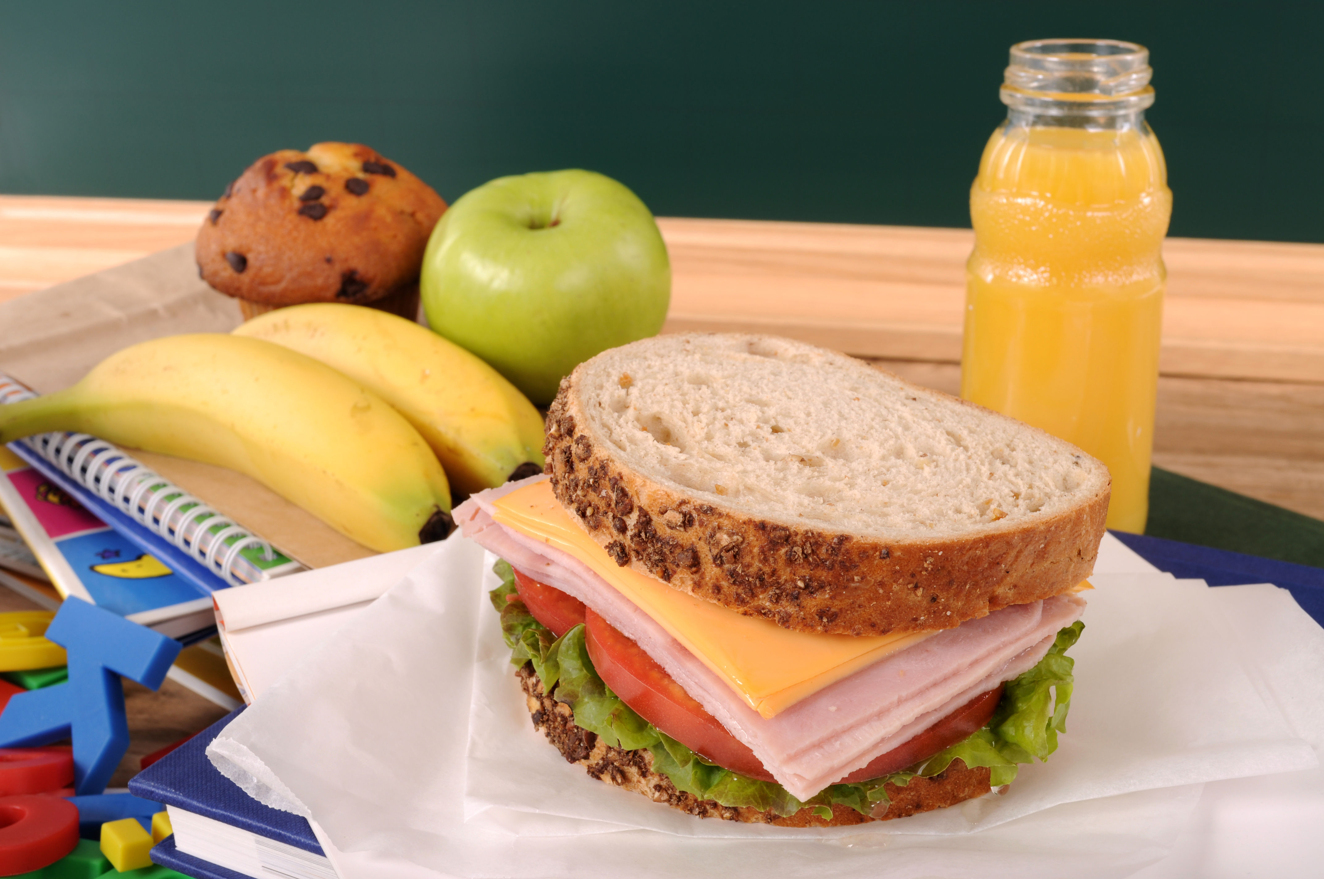 Example of a school lunch ordered online.